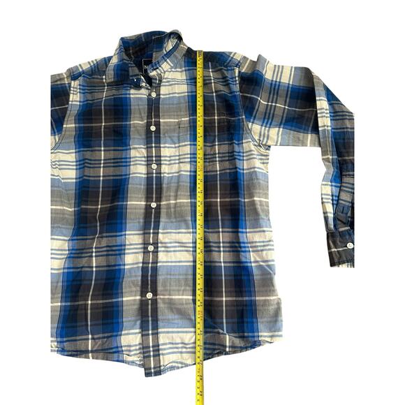 North Face TNF Blue White Black Plaid Mens Medium L/S Button Up Shirt - Picture 5 of 7